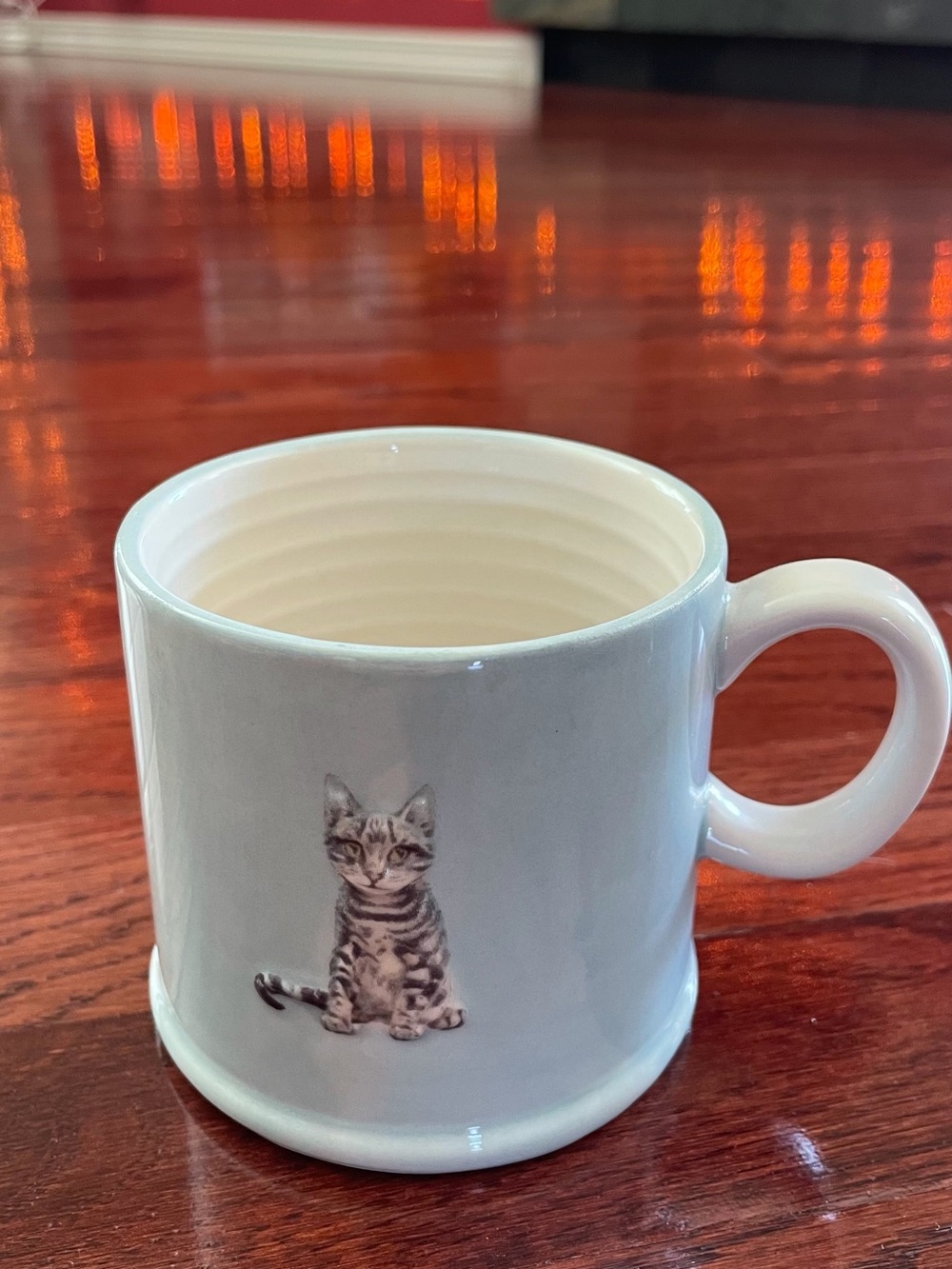 Light Blue Cat Coffee/Tea Mug by The Old Pottery Company